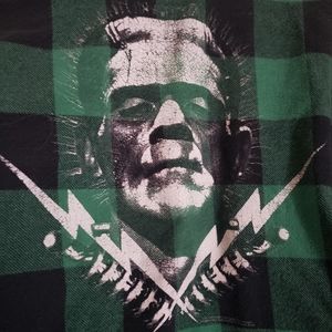 Frankenstein's monster heavy plaid button down